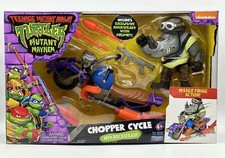 NEW TMNT ROCKSTEADY Teenage Mutant Ninja Turtles Chopper Cycle Action Figure Set