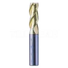 3/8" 3 Flute 37 Helix Carbide End Mill For Aluminum - Square End - ZrN Coated