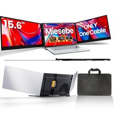 Laptop Screen Extender Triple Monitor, 15.6" FHD 1080P USB-C One Cable Plug n...