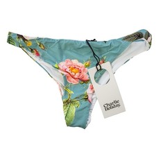 Charlie Holiday Botanic Turquoise Floral Ramona Cheeky Cut Swim Bottom Size M