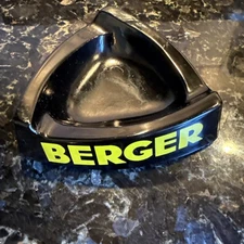 Vintage Berger  Advertising Cigarette Cigar Black And Yellow Ashtray