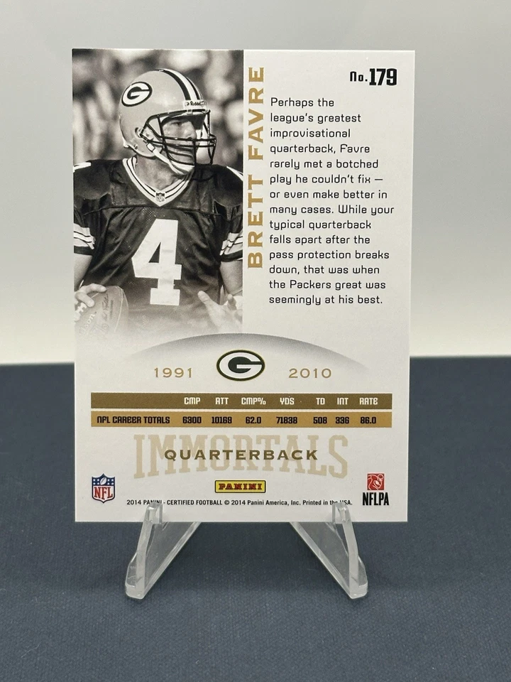 2014 Panini Certified Brett Favre Immortals Blue /99 No. 178 Packers - Image 2 of 2