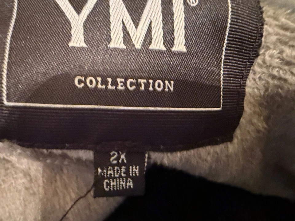 YMI Charcoal Women's Zipper Faux Fur Trimmed Hood Puffer Says 2x probably 1X - Image 3 of 4