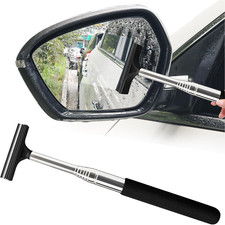 1 Pcs Car Rearview Mirror Wiper Retractable Squeegee With Telescopic Rod Black 1 Pcs Car Rearview Mirror Wiper Retractable Squeegee With Telescopic Rod Black