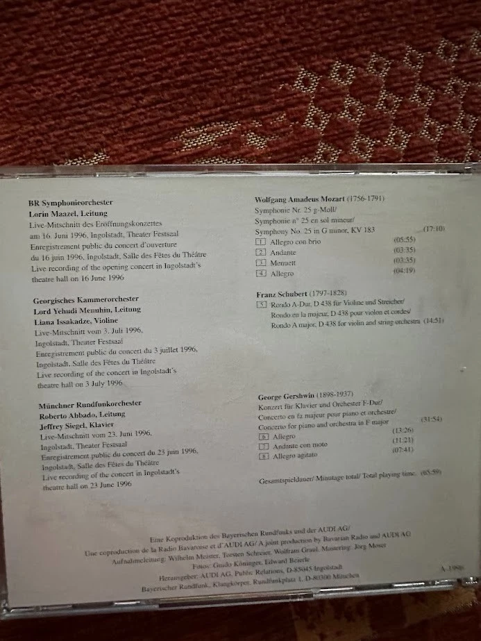 CD Sommer Konzerte Donau Altmühl BR, Sehr guter Zustand - Bild 2 von 2