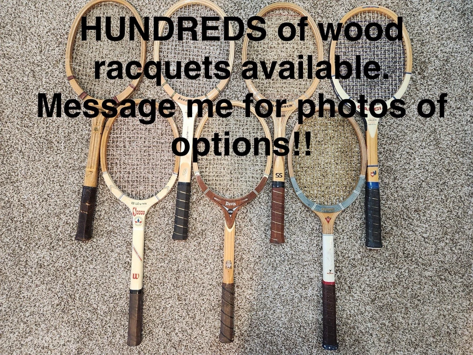 Lot Vintage Wood Tennis Racquet CHOOSE QTY Decor Wall Art Classic Retro Hanging - Image 2 of 4
