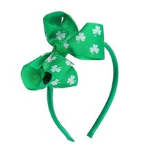 St. Patrick's Day Headband Shamrock Bow Hair Band Green Clover Hair