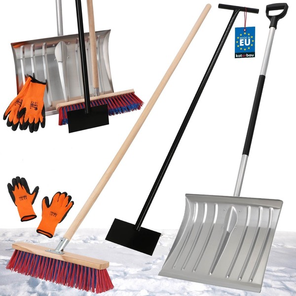 Kotarbau® Schneeschaufel StraßEnbesen Mit Stiel Eisschaber Handschuhe-image