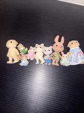 Calico Critters Mixed Families Lot Of 9 Animals Figures Dolls