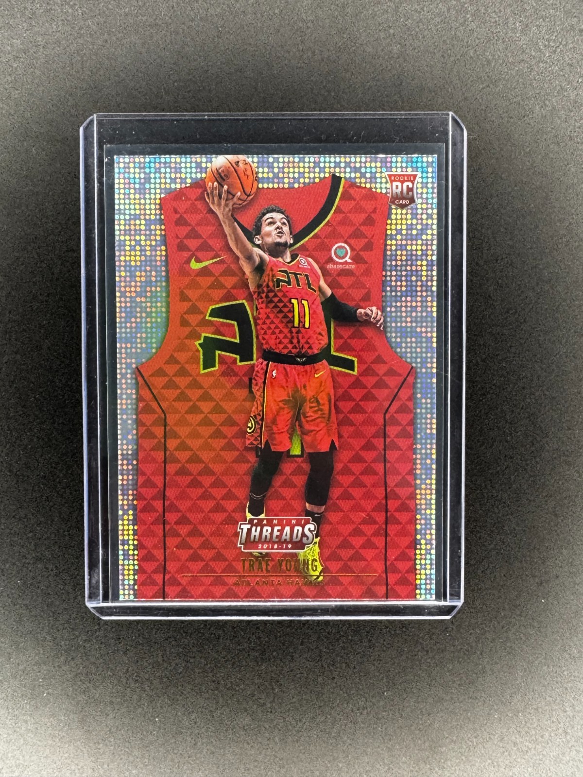 Trae Young 2018-19 Panini Threads Silver Sparkle RC Atlanta Hawks Wizards #183