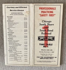 Chicago South Shore and South Bend Railroad  12/1/85 Employee Timetable