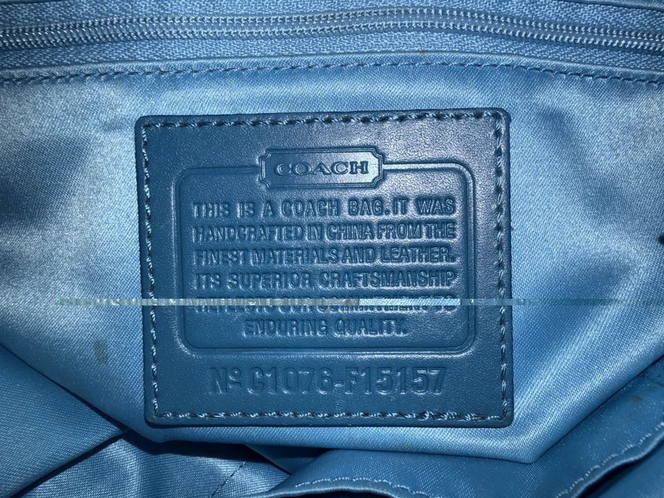 Bolso de hombro de lona Coach caballo y carro #C1076-F15157 Foto 2 de 4