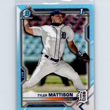 2021 Bowman Draft Tyler Mattison #BDC-58 Chrome Sky Blue Detroit Tigers