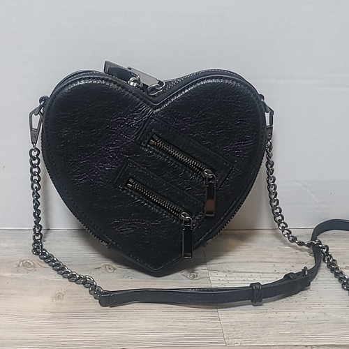 Rebecca Minkoff Jamie Heart Crossbody Black Purse Free Ship