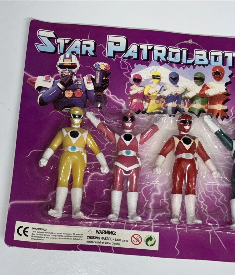 Juego de figuras de vinilo suave Power Rangers KO Sofubi Star Patrolbot Knockoff Bootleg Foto 2 de 4