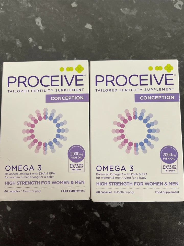 2x Proceive Conception Omega 3 Women & Men 2000mg Fish Oil 60 Capsules