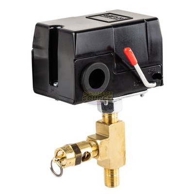 #ad Replacement Pressure Switch Craftsman Air Compressors w Relief Valve 95 125 PSI $39.95
