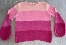 M&S Mädchenpullover Pastell Streifen Rosa Mi...