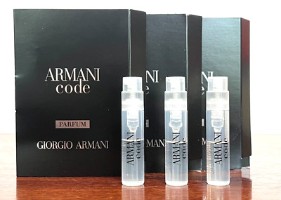 3x ARMANI CODE POUR HOMME GIORGIO ARMANI 0.04oz / 1.2ml ea Parfum Spray Samples