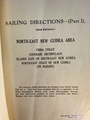 Military Autograph-M.H. Cobb USMS-Obsolete Book-Sailing Directions New Guinea+ - Picture 6 of 19