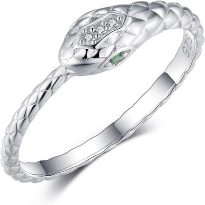 S925 sterling silver unique personality teardrop snake, eyes set 