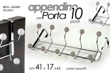 Attaccapanni APPENDIABITI DA PORTA APPENDINO 10 POSTI GANCI COLOR MODERNO 41*17
