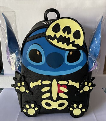 Her Universe Disney Lilo & Stitch Skeleton Stitch Glow in the Dark Mini Backpack Her Universe Disney Lilo & Stitch Skeleton Stitch Glow-in  main image 4