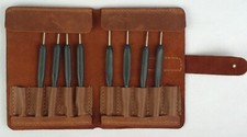 Genuine Leather Crochet Hook Holder, Travel Knitting Crochet hook set 1-2.75 mm