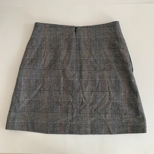 Wilfred x Aritzia minigonna a quadri linea A grigia donna taglia 2 misto lana cashmere - Foto 2 di 12