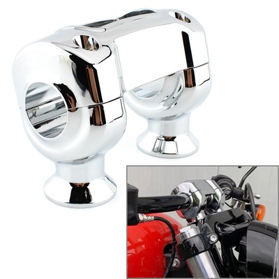 CNC Height Riser Lenkerclip Adapter Chrom für Harley Softail Dyna Fat Bob