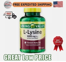 Spring Valley L-lysine Tablets 1000 mg 100 Tablets Fresh Stock Free Shipping