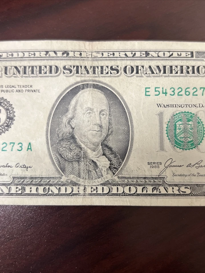 Series 1985 US One Hundred Dollar Bill $100 Richmond ~ E 54326273 A - Image 4 of 4