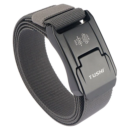 Men Tactical Belt Elastic Belt Strong Nylon Alloy Quick Release Buckle Stretch - Picture 13 of 21