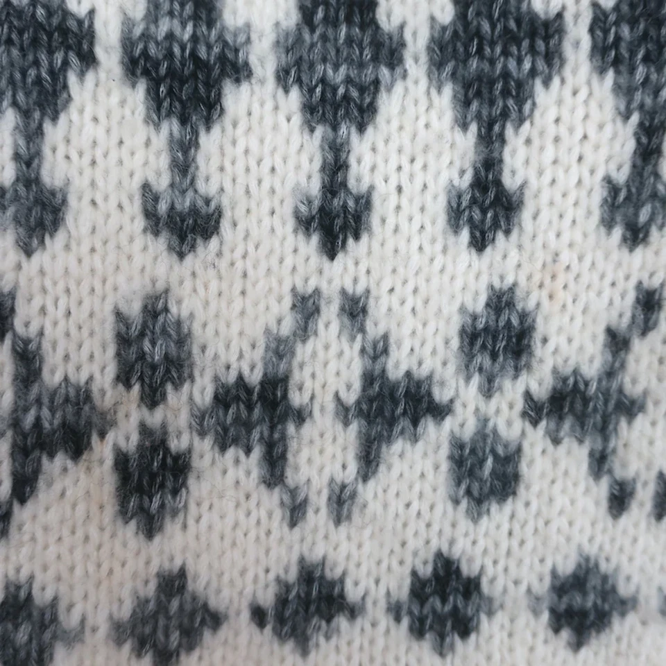 Suéter NSF Fair Isle Marfil/Gris Algodón-Lana Talla Pequeña Foto 2 de 4
