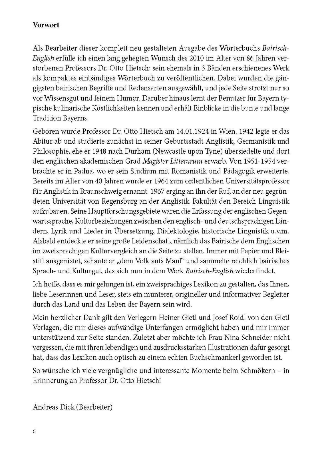 Thumbnail - Wörterbuch Bairisch - English | Otto Hietsch | Buch | 192 S. | Deutsch