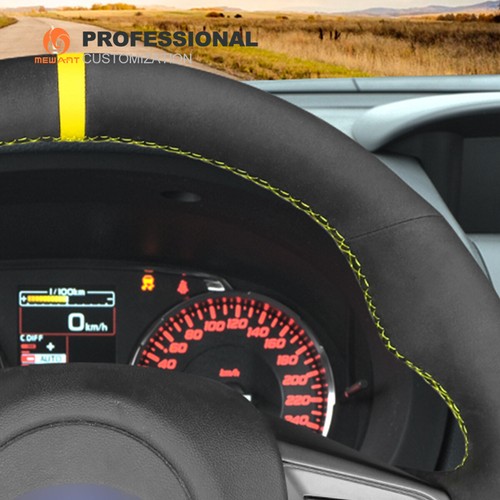 Cubierta de volante de coche de gamuza cosida a mano para Subaru WRX (STI) Levorg 2015-19 - Imagen 5 de 8