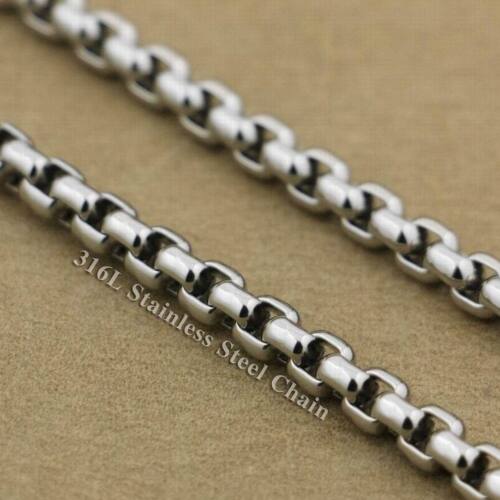 Collana con ciondolo in acciaio inox da uomo biker box catena 5N001D 16" ~ 36" - Foto 3 di 4