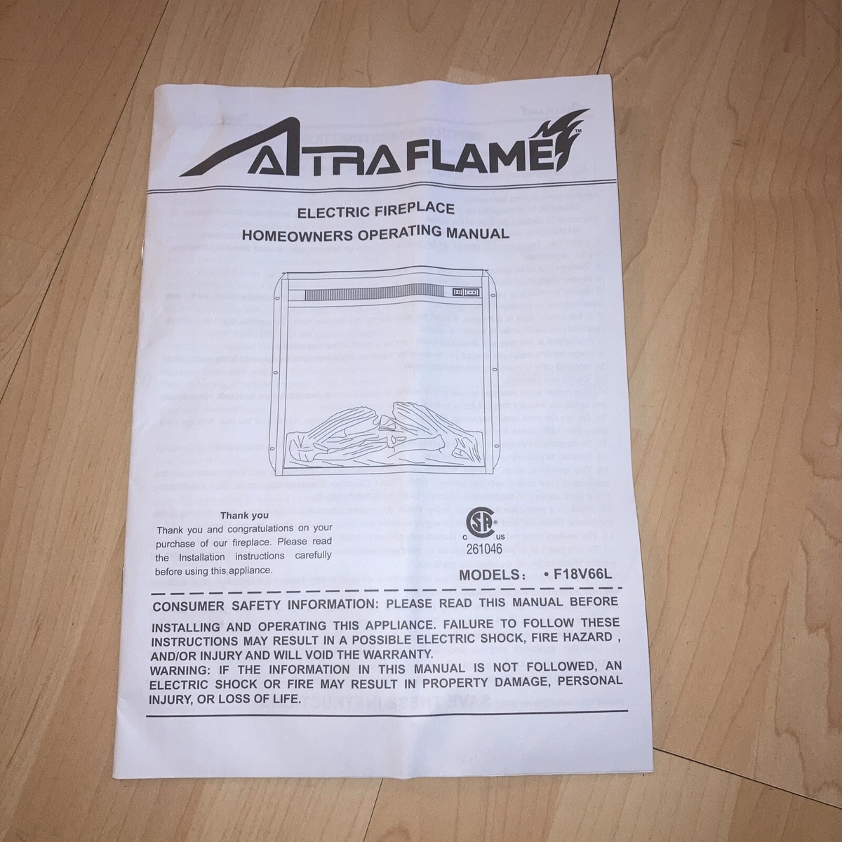 Altra Flame F18V66L Electric Fireplace Insert 18 Inch 120 VAC 60 Hz JUST  MANUALS | eBay
