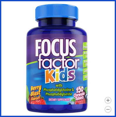 FOCUSfactor Kids Brain Health Supplement 150 Chewable Tablets Berry Flavor