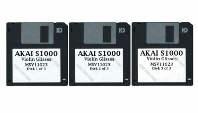 Akai S1000 Set of Three Floppy Disks Violin Glisses MSV11023