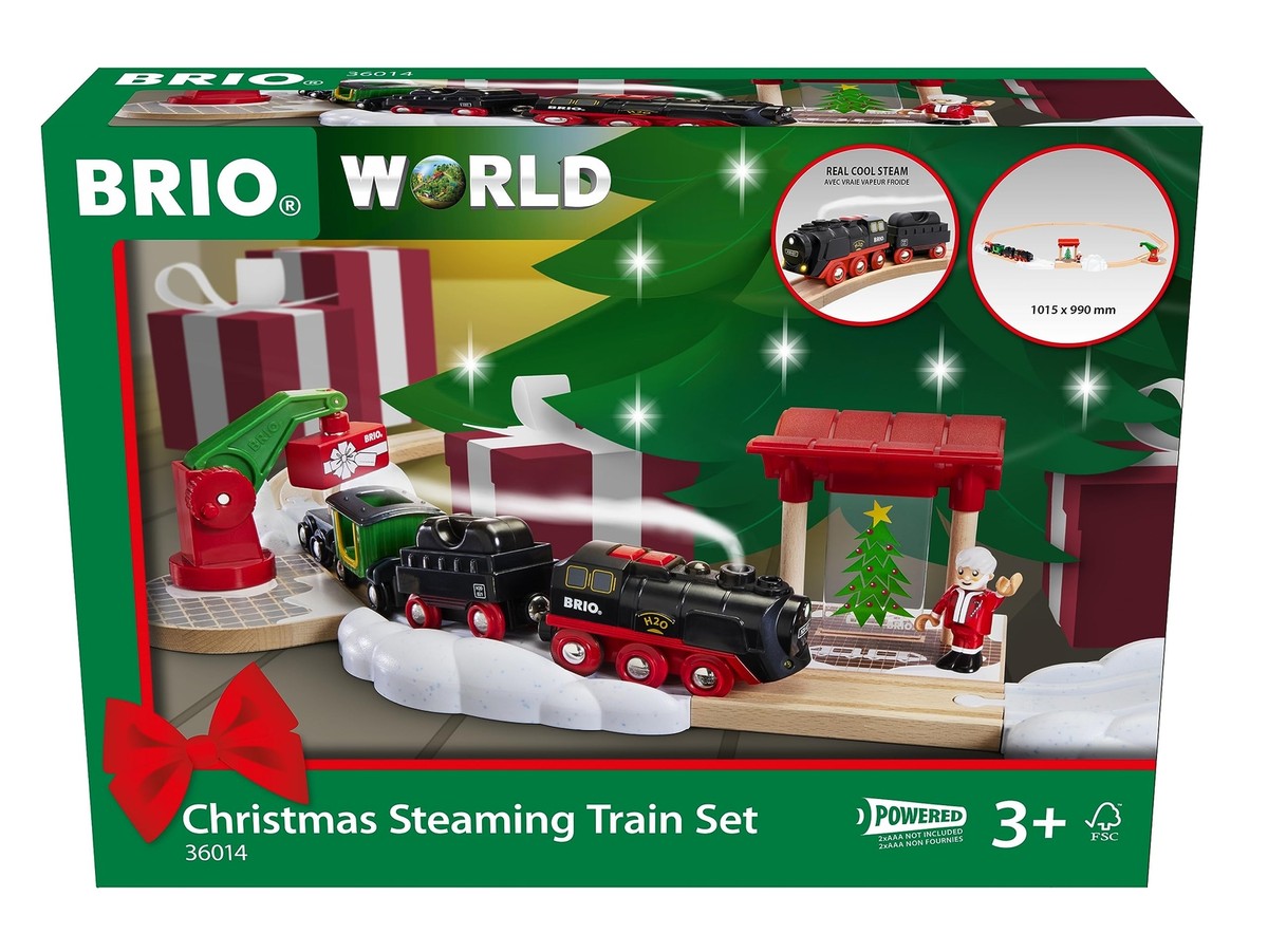 BRIO World 36014 Christmas Steaming Train Set 27 Piece Interactive