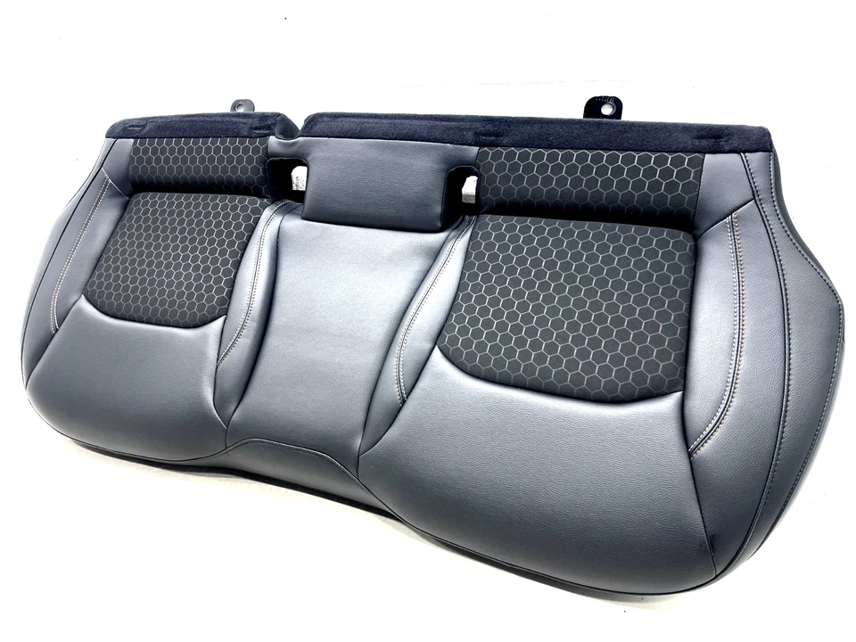 Jeep Compass 2017-2021 asiento inferior trasero cojín banco cuero negro punto naranja Foto 2 de 4