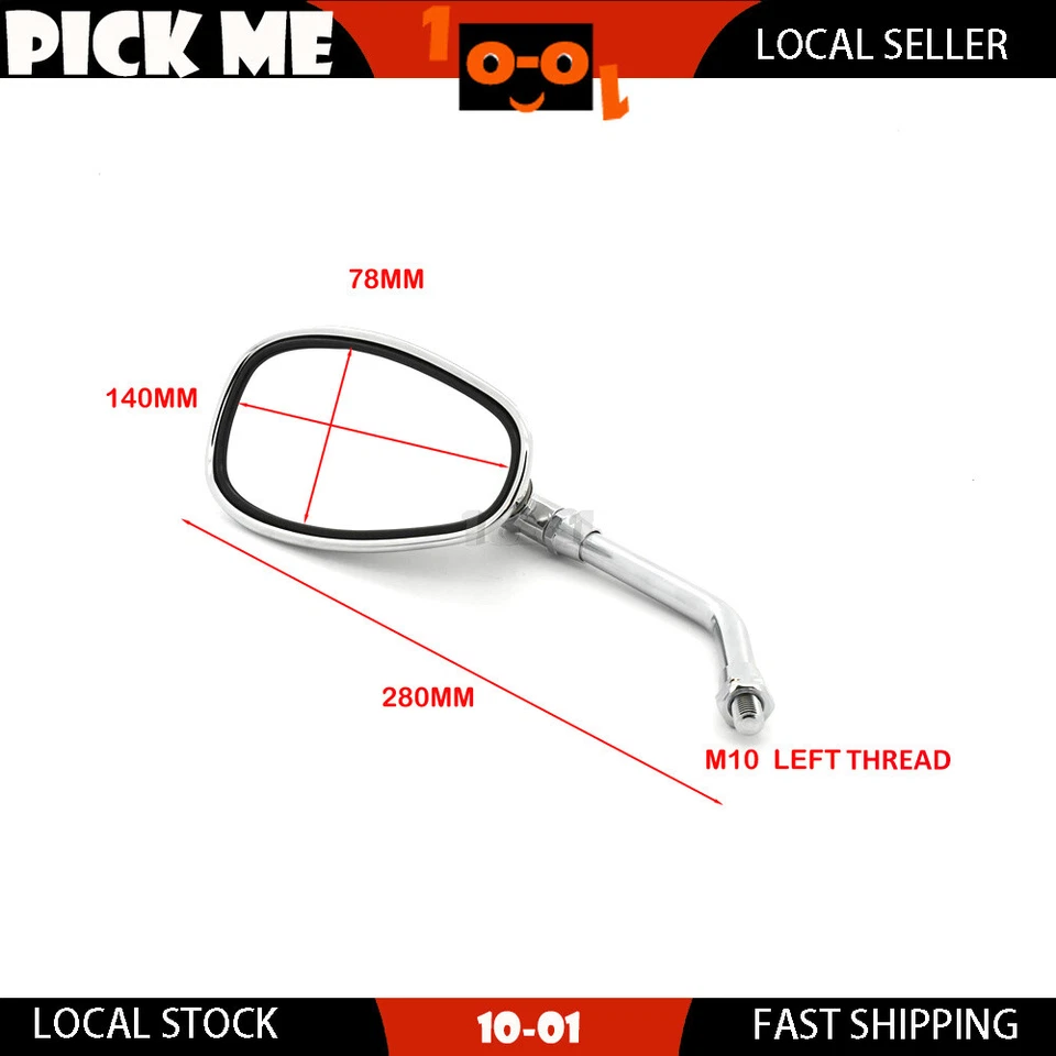 RH Rearview Mirror Fit Yamaha ROYAL STAR TOUR DELUXE S XVZ13CTS 2008-2009 - Imagem 2 de 3