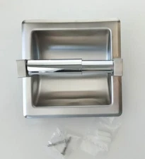 Harney Hardware 13059 Recessed Toilet Paper Holder, Brushed Stainless Steel