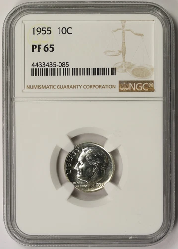 1955 Roosevelt Dime 10C Proof PF 65 NGC