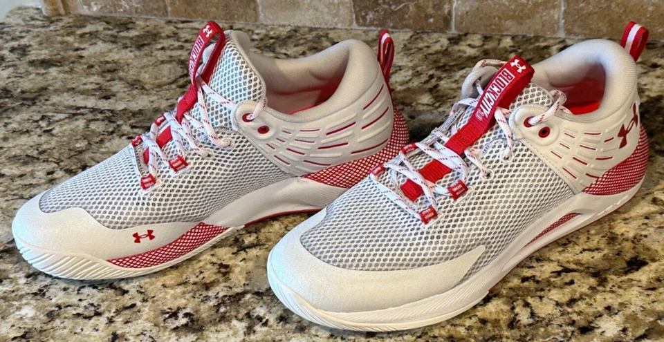 Zapato de voleibol Under Armour para mujer blanco/rojo nuevo sin caja (B-8 EP) Foto 3 de 4