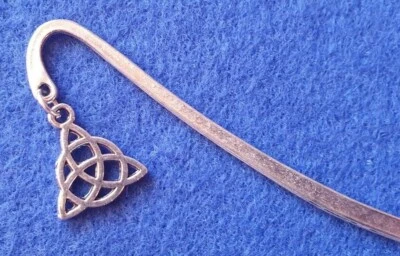 DESIGN BY KIMPENINC Tibetan/Antique Silver Bookmark with Celtic Knot Charm ∞ Gift Wrapped