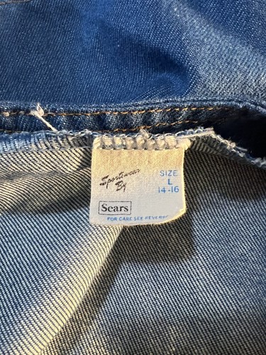 Vintage Sears Sportswear matching set pants jeans vest denim youth large western - Picture 10 of 12