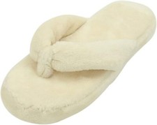 Home Slipper Women's Crazy Cute Fuzzy Coral Fabric Slip-On Flat Flip-Flop Indoor