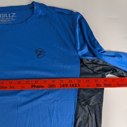 Gillz Men's 2XL Long Sleeve Pullover Blue Polyester Stretch Vented Fishing Shirt - Picture 6 of 7